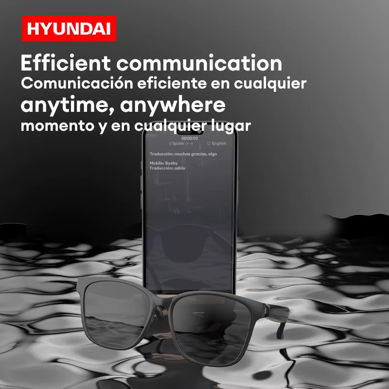 HYUNDAI HY-C8 AI Smart Glasses with Translation Earphones and Camera - Multi-Function Sports Device