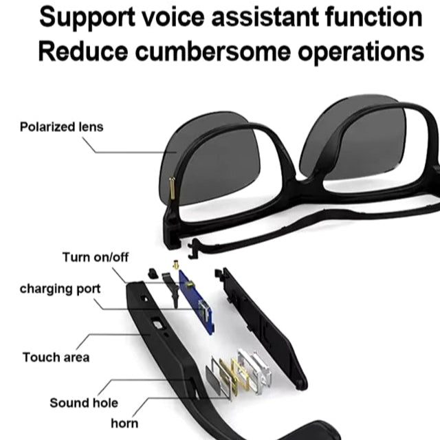 Choice  C8 Bluetooth 5.4 Glasses Earphones with HD Mic Driving Sunglasses Multi-Function Keys Related Models Lenovo C8