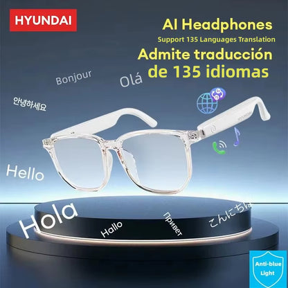 HYUNDAI HY-C8 AI Smart Glasses with Translation Earphones and Camera - Multi-Function Sports Device